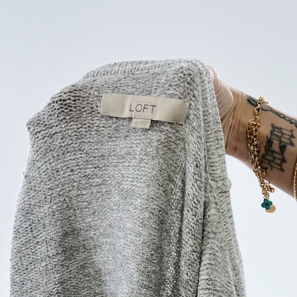 Ann Taylor LOFT Heathered Gray Waterfall Knit Cardigan Size XS - Picture 4 of 4